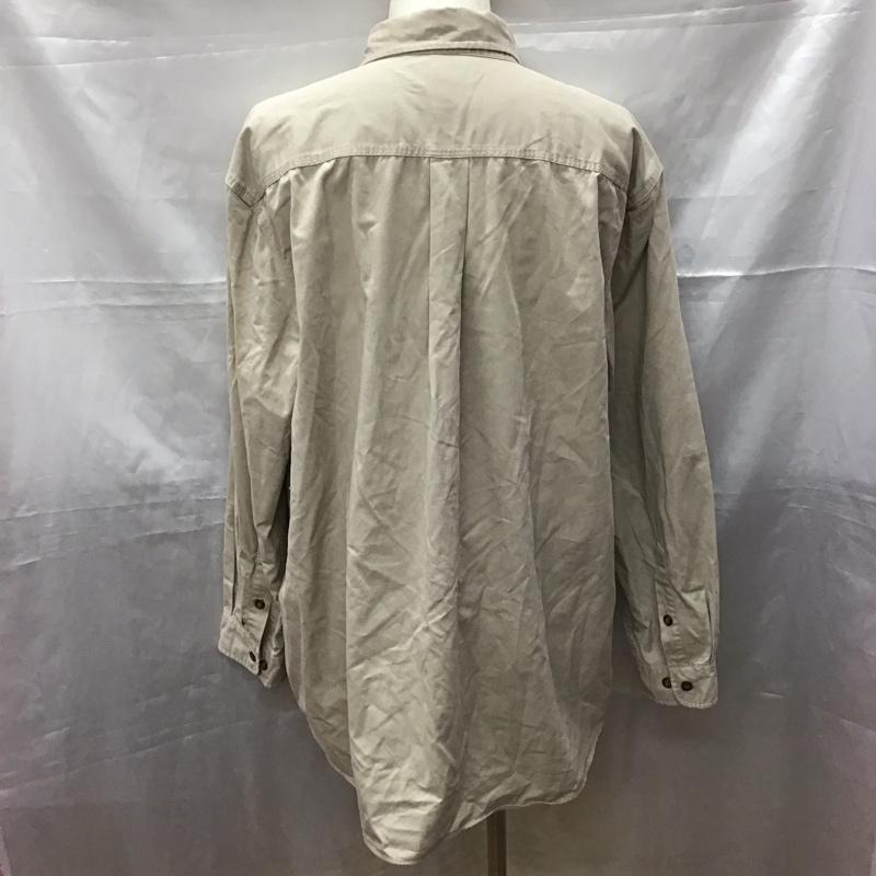 カーハート Carhartt シャツ、ブラウス 長袖 長袖シャツ カラーシャツ ポケットシャツ 長袖カットソー ボタンダウンシャツ XL ロゴ、文字 ベージュ / ベージュ /  メンズ USED 古着 中古 10111807