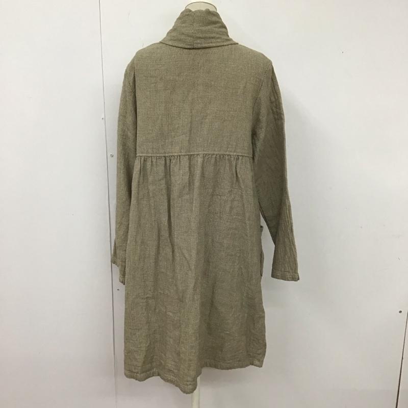 サマンサモスモス Samansa Mos2 ワンピース ロングスカート 1300196 Wガーゼショールカラー M チェック 茶 / ブラウン / X 白 / ホワイト /  レディース USED 古着 中古 10112944