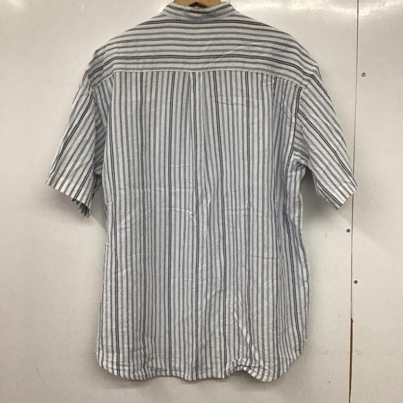 コーストワイド COASTWIDE シャツ、ブラウス 半袖 半袖シャツ ノーカラーシャツ 前ボタン L ストライプ マルチカラー / マルチカラー /  メンズ USED 古着 中古 10137621