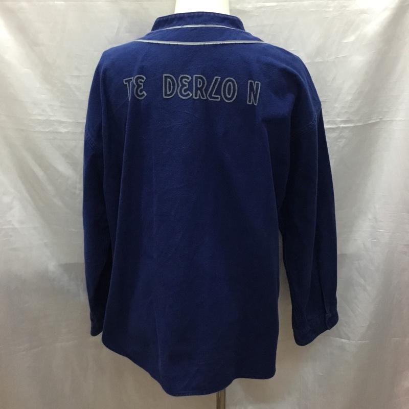 テンダーロイン TENDERLOIN シャツ、ブラウス 長袖 長袖シャツ ノーカラーシャツ カジュアルシャツ M ロゴ、文字 インディゴ / インディゴ /  メンズ USED 古着 中古 10121479