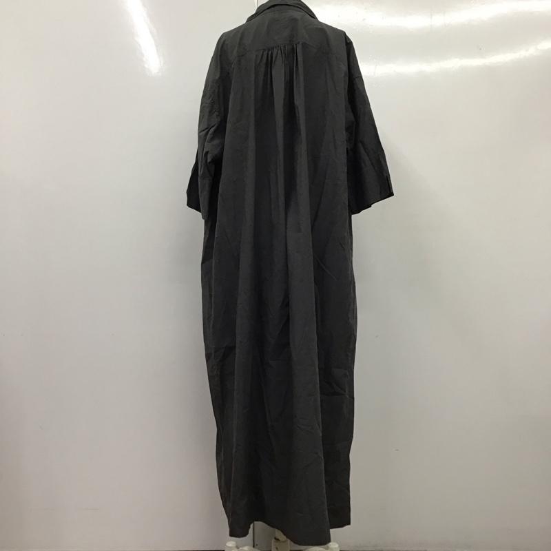 ニコアンド niko and... ワンピース ロングスカート S222CH13AD マーセギャザーハーフSHOP シャツワンピース タグ付き L 無地 チャコールグレー / チャコールグレー /  レディース USED 古着 中古 10115289