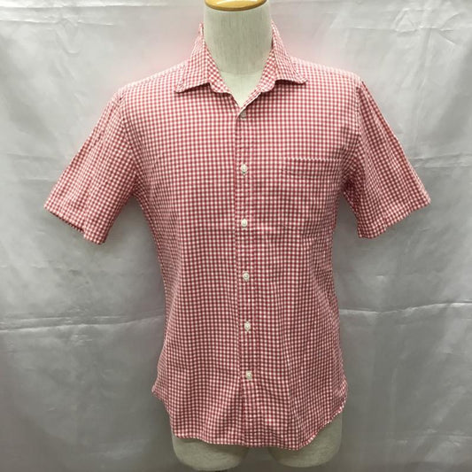 グリーンレーベルリラクシング green label relaxing シャツ、ブラウス 半袖 半袖シャツ カラーシャツ 半袖カットソー チェックシャツ M チェック 白 / ホワイト / X 赤 / レッド /  メンズ USED 古着 中古 10108935