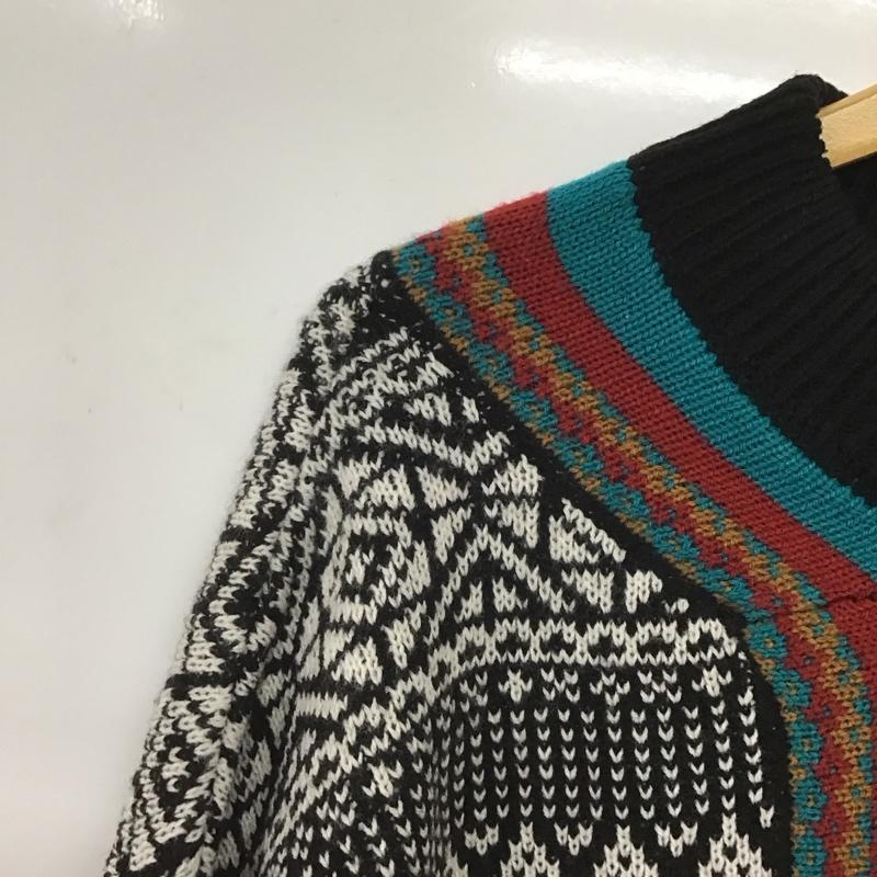 ジーナシス JEANASIS カーディガン 長袖 長袖カーディガン 前ボタン ニットカーディガン FREE プリント マルチカラー / マルチカラー /  レディース USED 古着 中古 10145468