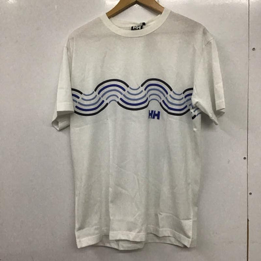 ヘリーハンセン HELLY HANSEN Tシャツ 半袖 he61908 S/Sウェーブティー プリントTシャツ 半袖カットソー XL プリント 白 / ホワイト /  メンズ USED 古着 中古 10139272