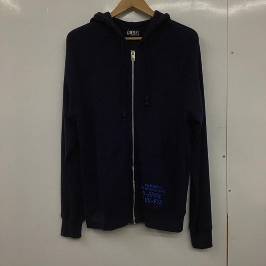 ディーゼル DIESEL パーカー 長袖 ジップアップパーカー 長袖パーカー S ロゴ、文字 紺 / ネイビー /  メンズ USED 古着 中古 10148316