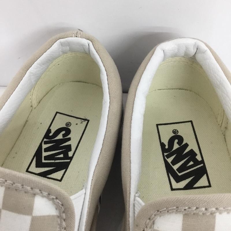 バンズ VANS スリッポン スリッポン 508731 22.5cm スニーカー 22.5cm チェック 白 / ホワイト / X ベージュ / ベージュ /  レディース USED 古着 中古 10146873