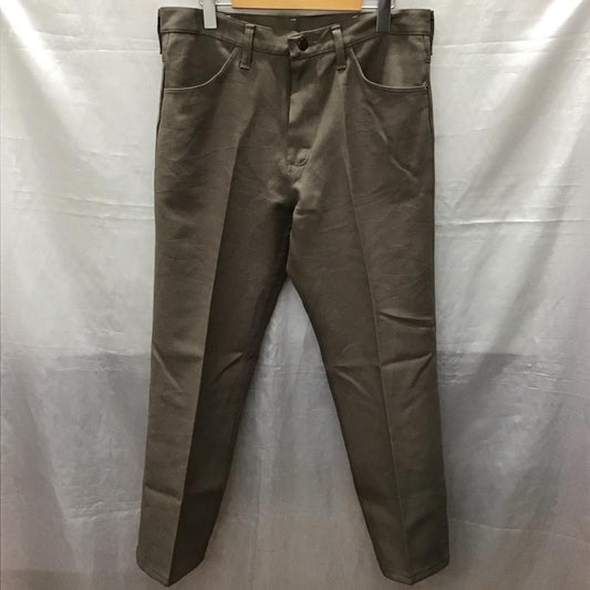 ラングラー Wrangler パンツ スラックス スラックス センタータックパンツ ストレートパンツ 34インチ 無地 茶 / ブラウン /  メンズ USED 古着 中古 10120523