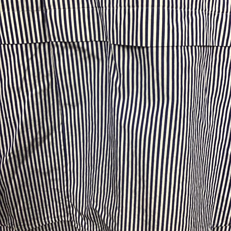 ユニクロ UNIQLO シャツ、ブラウス 長袖 331-436115 スーピマコットンオーバーサイズスタンドカラーシャツ 長袖シャツ M ストライプ 白 / ホワイト / X 青 / ブルー /  メンズ USED 古着 中古 10138219