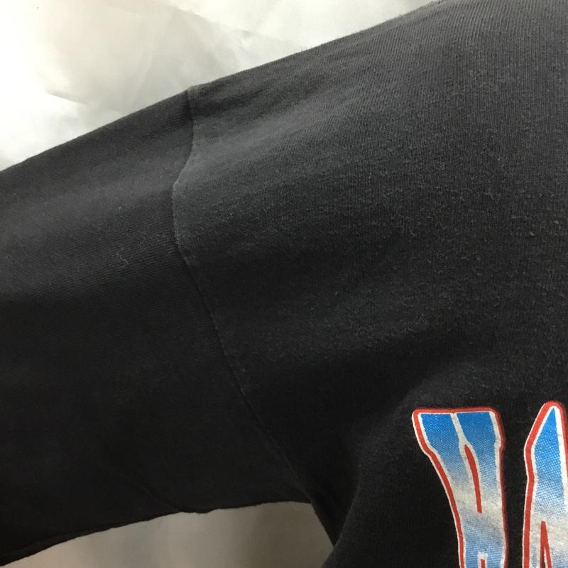 ハーレーダビッドソン Harley-Davidson Tシャツ 半袖 半袖カットソー プリントTシャツ クルーネックカットソー 90s フェイクレイカード L プリント 黒 / ブラック /  メンズ USED 古着 中古 10119708