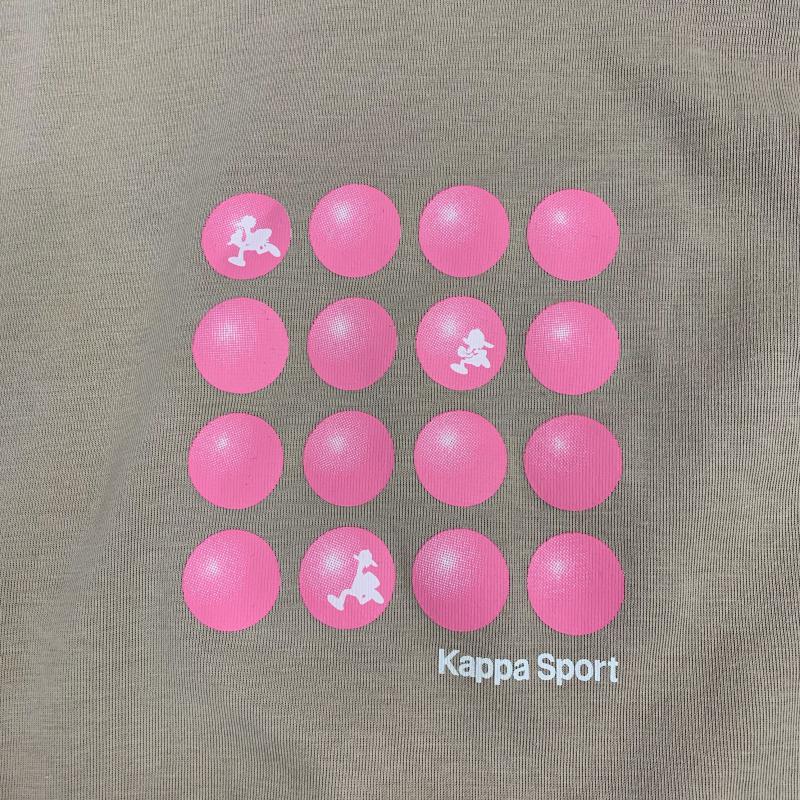 カッパ Kappa カットソー 長袖 L 無地 X プリント ベージュ / ベージュ / X 桃 / ピンク /  レディース USED 古着 中古 10013967