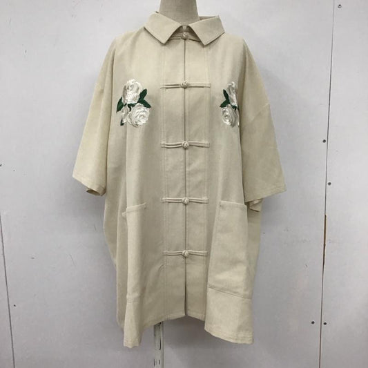 ジュエティ jouetie シャツ、ブラウス 半袖 082040400101-04 カンフーシャツ M 刺繍 アイボリー / アイボリー /  レディース USED 古着 中古 10107968