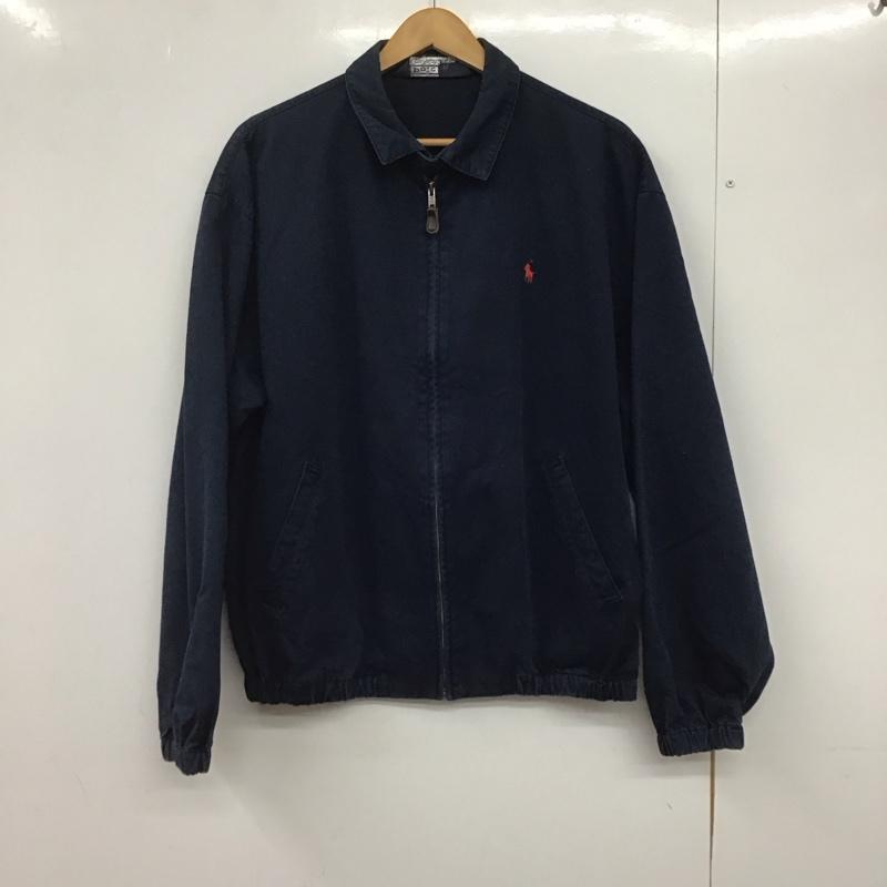 ポロバイラルフローレン Polo by RALPH LAUREN ジャケット、上着 ジャンパー、ブルゾン ジップアップジャケット アウター 古着 L ロゴ、文字 紺 / ネイビー /  メンズ USED 古着 中古 10145554