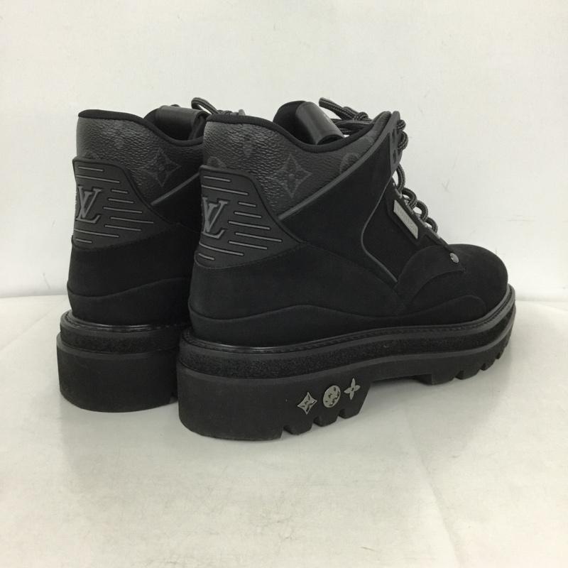 ルイヴィトン LOUIS VUITTON ブーツ ショートブーツ BM1220 オーベルカンフ ライン アンクルブーツ NBA 9 箱有 ロゴ、文字 黒 / ブラック /  メンズ USED 古着 中古 10146265