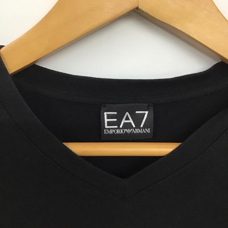 エンポリオアルマーニ EMPORIO ARMANI カットソー 長袖 長袖カットソー プリントカットソー クルーネック L ロゴ、文字 黒 / ブラック /  メンズ USED 古着 中古 10136158