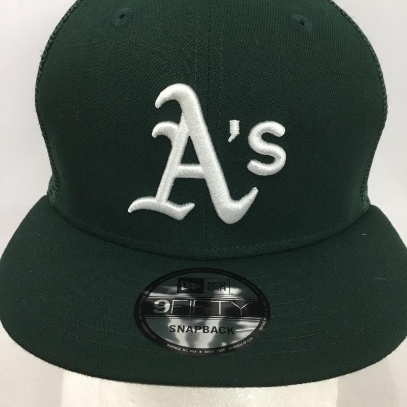 ニューエラ NEW ERA 帽子 キャップ オークランド アスレチックス メッシュキャップ ロゴ、文字 緑 / グリーン /  メンズ USED 古着 中古 10141648
