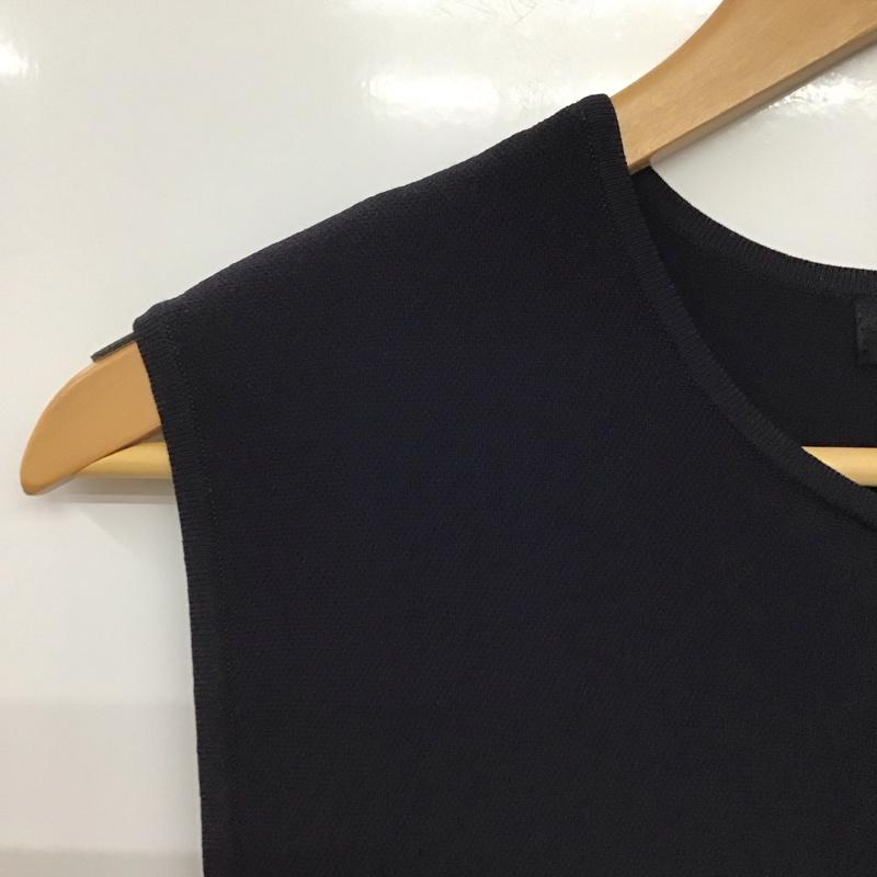ユナイテッドアローズグリーンレーベルリラクシング UNITED ARROWS green label relaxing ニット、セーター 半袖 3518-119-0383 ソフト ペプラム ジレ ニット プルオーバー 無地 紺 / ネイビー /  レディース USED 古着 中古 10141246