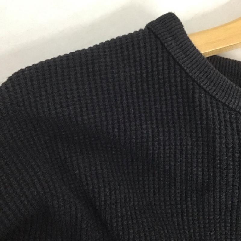 フルーツオブザルーム FRUIT OF THE LOOM カットソー 長袖 長袖カットソー 無地カットソー クルーネック ワッフル M 無地 黒 / ブラック /  メンズ USED 古着 中古 10143458