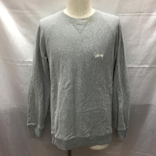 ステューシー STUSSY トレーナー 長袖 スウェット M 無地 X 刺繍 灰 / グレー /  メンズ USED 古着 中古 10109615