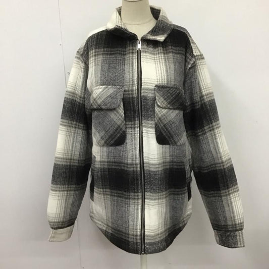 ザラ ZARA ジャケット、上着 ジャケット、ブレザー ジップアップジャケット ジャンパー ジャケット カジュアルジャケット アウター M チェック 白 / ホワイト / X 黒 / ブラック /  レディース USED 古着 中古 10124569