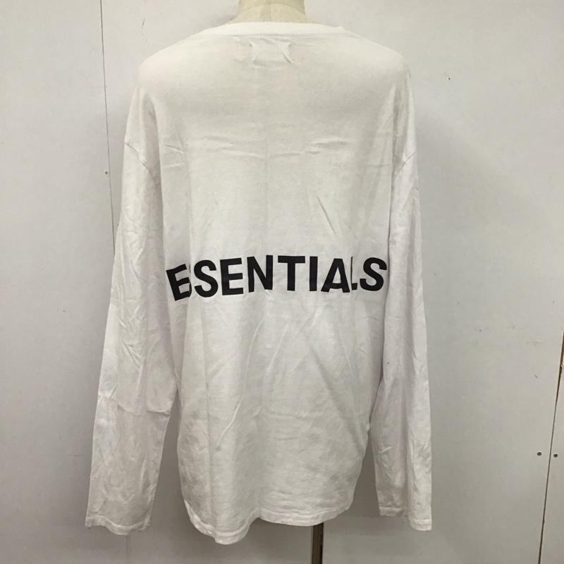 エッセンシャルズ ESSENTIALS カットソー 長袖 長袖カットソー クルーネックカットソー ロングスリーブカットソー プリントTシャツ L 無地 白 / ホワイト /  メンズ USED 古着 中古 10123535