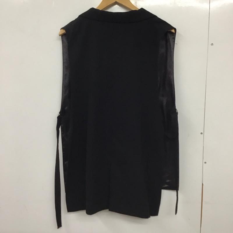 ザラ ZARA ベスト ベスト オーバーサイズベスト ノースリーブカットソー 前ボタン L 無地 黒 / ブラック /  レディース USED 古着 中古 10136750