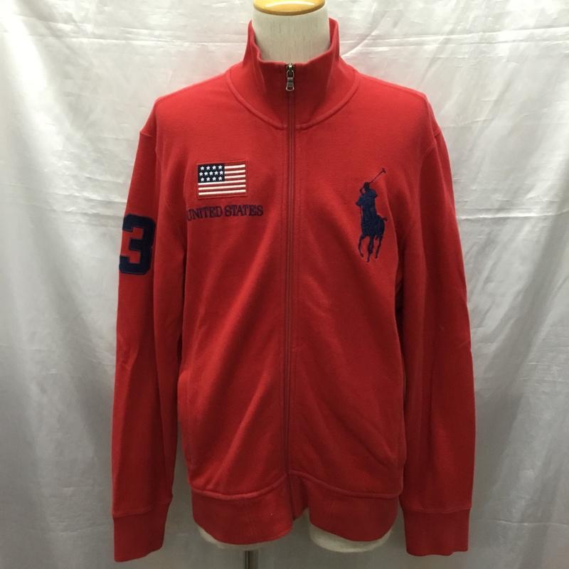 ポロバイラルフローレン Polo by RALPH LAUREN ジャケット、上着 ジャケット、ブレザー 長袖ジャケット スタンドカラージャケット ジップアップジャケット LL ロゴ、文字 赤 / レッド /  メンズ USED 古着 中古 10121787