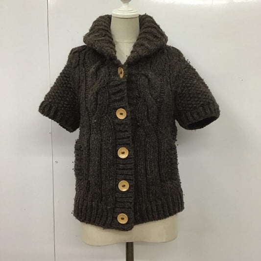 ラグシスタ rag sista カーディガン 半袖 無地 茶 / ブラウン /  レディース USED 古着 中古 10114151