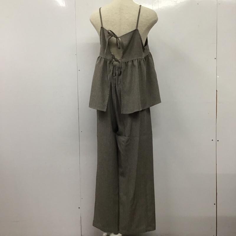 フリークスストア FREAK S STORE セットアップ セットアップ 1149248900288 リネンタッチ キャミ パンツ セットアップ リボンキャミソール S 無地 灰 / グレー /  レディース USED 古着 中古 10144436