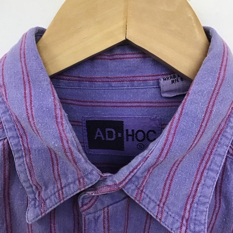 古着 USED シャツ、ブラウス 長袖 長袖シャツ 無地シャツ カラーシャツ S ストライプ 紫 / パープル /  メンズ USED 古着 中古 10148704