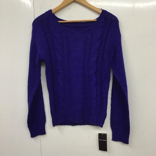 セシルマクビー CECIL McBEE ニット、セーター 長袖 長袖ニットカットソー ニット セーター クルーネックニット M  青 / ブルー /  レディース USED 古着 中古 10117891