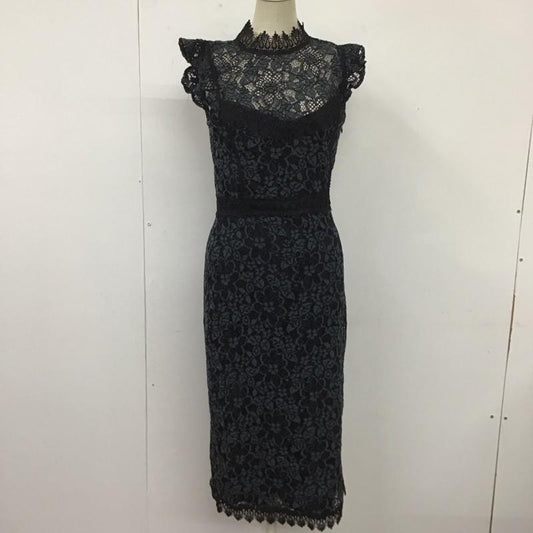 ザラ ZARA ワンピース ロングスカート 8741 025 031 ノースリーブ ミディ丈 レース ドレス XS レース柄 黒 / ブラック / X 緑 / グリーン /  レディース USED 古着 中古 10109499