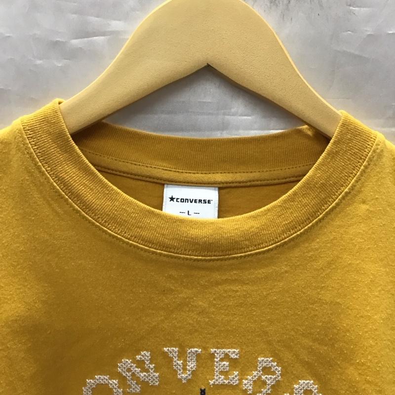 コンバース CONVERSE Tシャツ 半袖 8272-6350 刺繡 クルーネック L ロゴ、文字 橙 / オレンジ /  メンズ USED 古着 中古 10117035