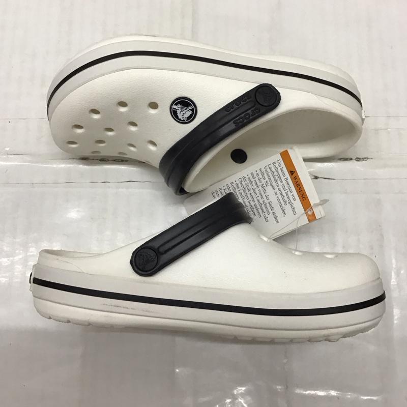 クロックス crocs シューズ シューズ 204537-100 Crocband Clog K 19cm キッズ サンダル 19.0cm 無地 白 / ホワイト / X 黒 / ブラック /  ボーイズ USED 古着 中古 10134155
