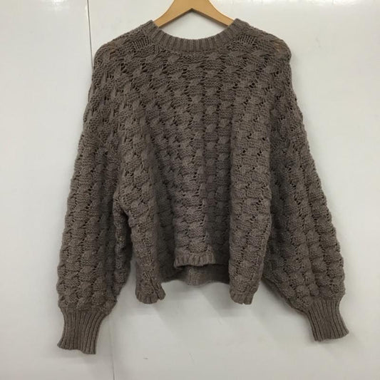 サマンサモスモスブルー Samansa Mos2 blue ニット、セーター 長袖 FREE 無地 茶 / ブラウン /  レディース USED 古着 中古 10131615