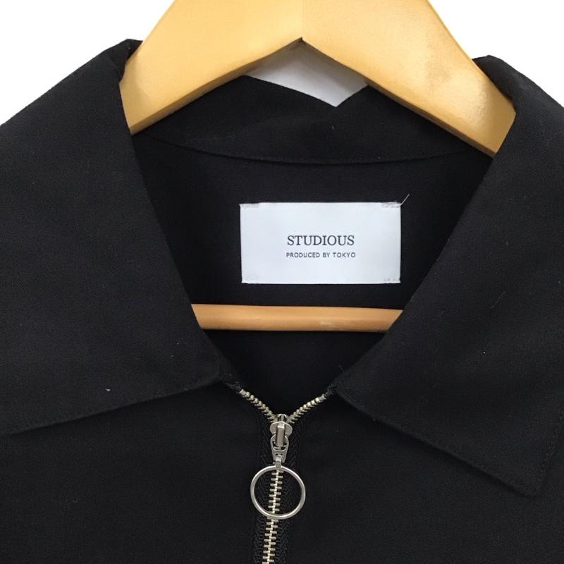 ステュディオス STUDIOUS シャツ、ブラウス 長袖 長袖シャツ 無地シャツ カラーシャツ プルオーバーシャツ 2 無地 黒 / ブラック /  メンズ USED 古着 中古 10130567