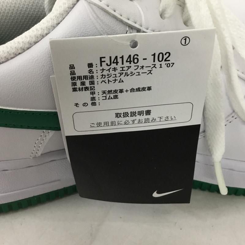 ナイキ NIKE スニーカー スニーカー FJ4146 102 AIR FORCE1 07 27cm 箱有 27.0cm ロゴ、文字 白 / ホワイト / X 緑 / グリーン /  メンズ USED 古着 中古 10131952