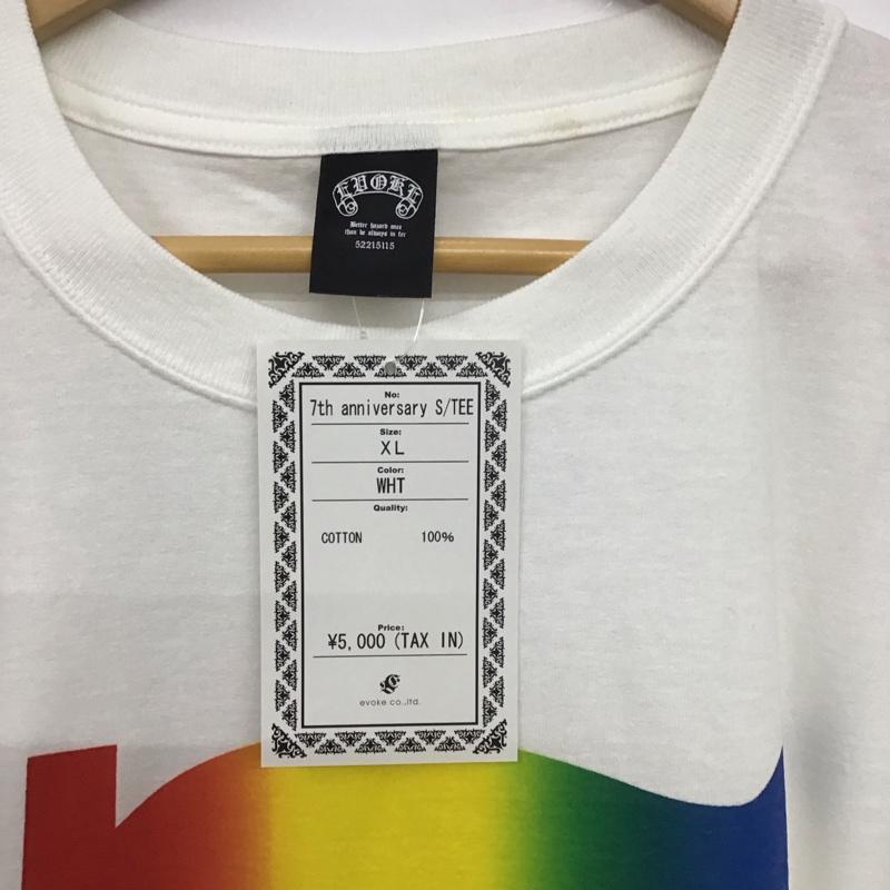 イウ゛ォーク EVOKE Tシャツ 半袖 半袖カットソー プリントTシャツ クルーネックカットソー XL プリント 白 / ホワイト /  メンズ USED 古着 中古 10148380