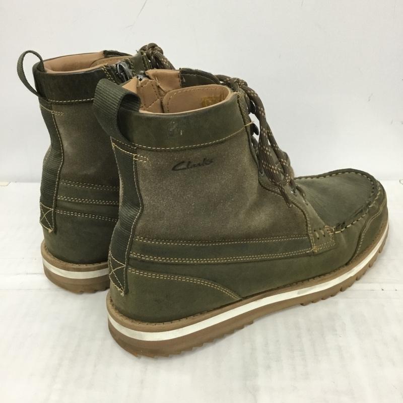 クラークス Clarks ブーツ ショートブーツ 61384438 レースアップブーツ ファスナー UK8 US：9 ロゴ、文字 カーキ / カーキ /  メンズ USED 古着 中古 10124189