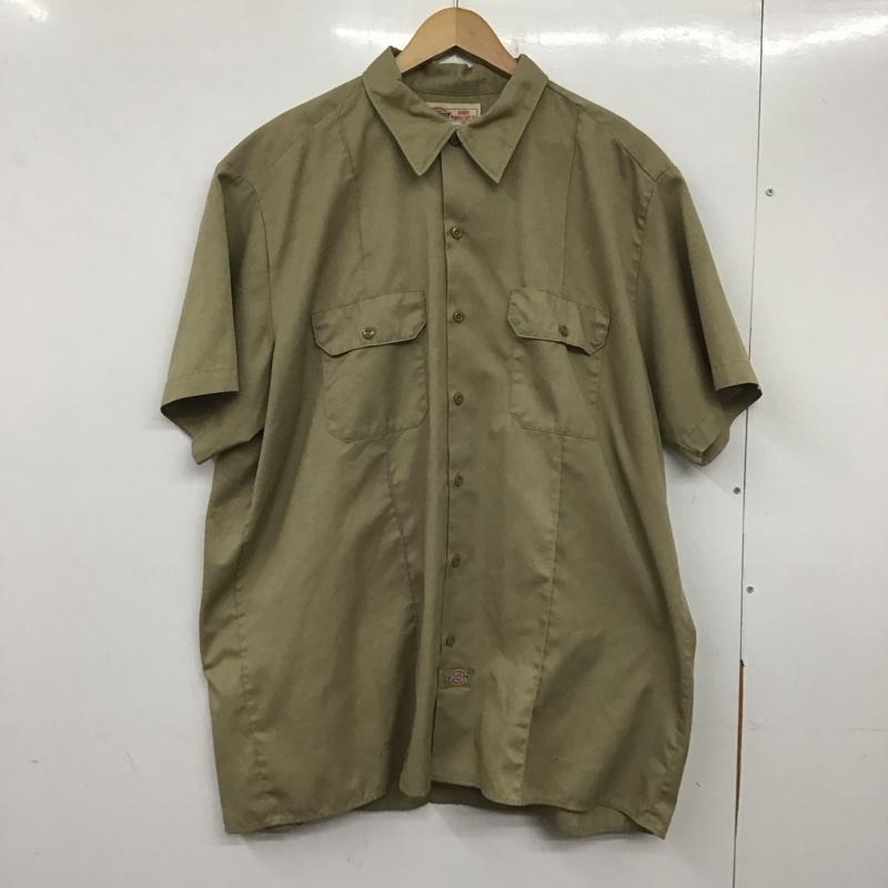 ディッキーズ Dickies シャツ、ブラウス 半袖 半袖シャツ 無地シャツ ポケットシャツ XXL 無地 ベージュ / ベージュ /  メンズ USED 古着 中古 10139891