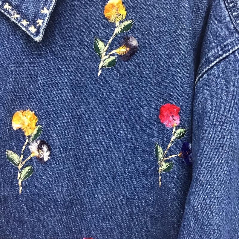 古着 USED シャツ、ブラウス 長袖 デニムシャツ 長袖シャツ 刺繍シャツ L 刺繍 インディゴ / インディゴ /  メンズ USED 古着 中古 10146091