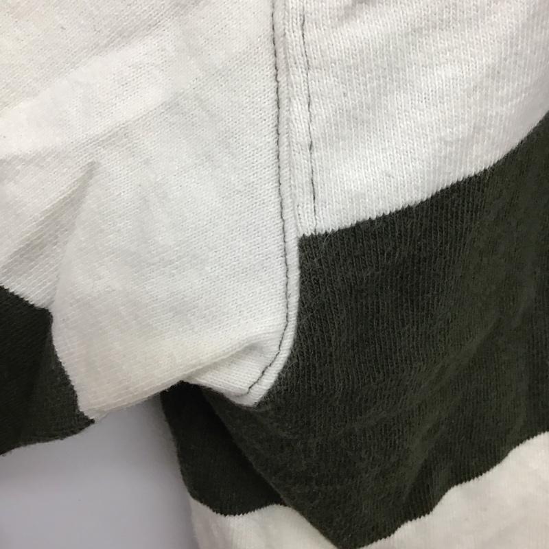 パタゴニア patagonia ポロシャツ 長袖 長袖ポロシャツ 長袖カットソー ラガーシャツ 90s usa製 XL ボーダー柄 白 / ホワイト / X カーキ / カーキ /  メンズ USED 古着 中古 10134697