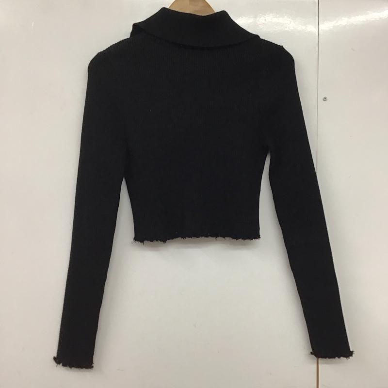 スライ SLY カーディガン 長袖 DAMAGING RIB ZIPPED カーディガン 030GAY70-1560 FREE 無地 黒 / ブラック /  レディース USED 古着 中古 10141238