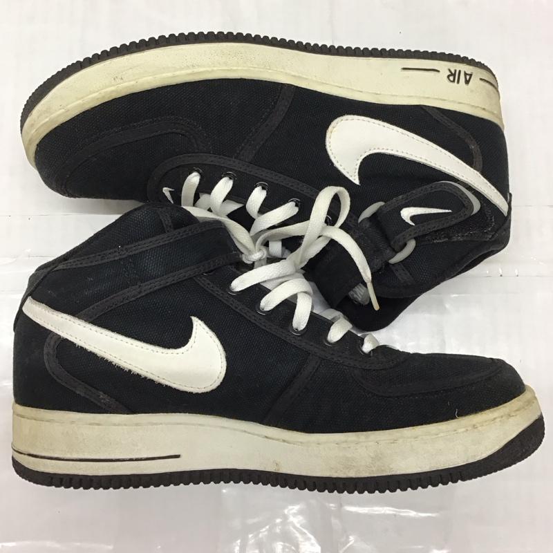 ナイキ NIKE スニーカー スニーカー 302579 011 AIR FORCE 1 MID CANVAS 26.5cm 26.5cm ロゴ、文字 黒 / ブラック / X 白 / ホワイト /  メンズ USED 古着 中古 10120884