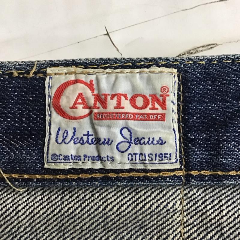 キャントン CANTON パンツ デニム、ジーンズ デニムパンツ ストレートパンツ ワイドパンツ カジュアルパンツ ジーンズ 30インチ 無地 インディゴ / インディゴ /  メンズ USED 古着 中古 10118305