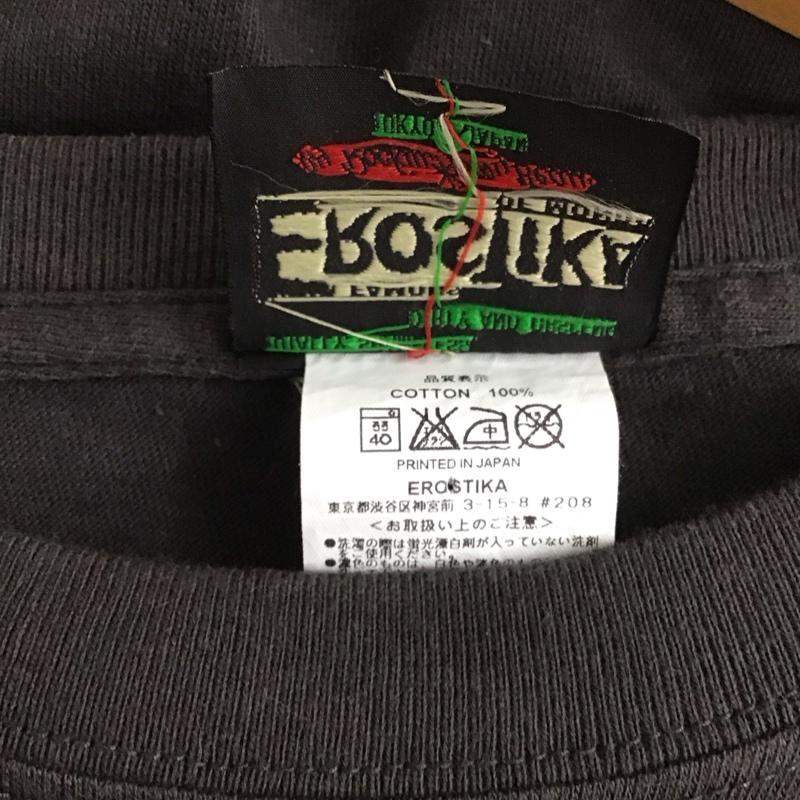 エロスティカ EROSTiKA Tシャツ 半袖 半袖カットソー プリントTシャツ クルーネックカットソー XL プリント 黒 / ブラック /  メンズ USED 古着 中古 10129875