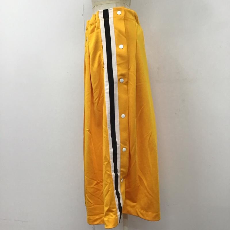 チャンピオン Champion スカート ロングスカート CW-R203 スカート ジャージ カジュアルスカート L ロゴ、文字 黄 / イエロー /  レディース USED 古着 中古 10110238