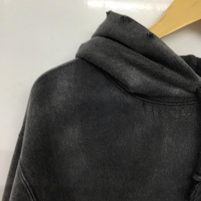 バウワウ Bowwow パーカー 長袖 長袖パーカー プルオーバーパーカー スウェット L ダメージ加工 ダークグレー / ダークグレー /  メンズ USED 古着 中古 10148309