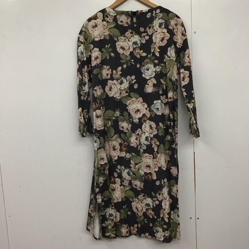 インゲボルグ INGEBORG ワンピース ロングスカート 長袖ロングワンピース ウエスト切り替えワンピース フレアスカート 3 プリント マルチカラー / マルチカラー /  レディース USED 古着 中古 10142653