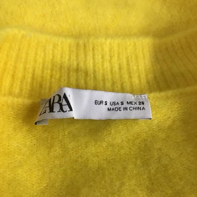ザラ ZARA ニット、セーター 長袖 2142 201 300 Vネック S 無地 黄 / イエロー /  レディース USED 古着 中古 10119602
