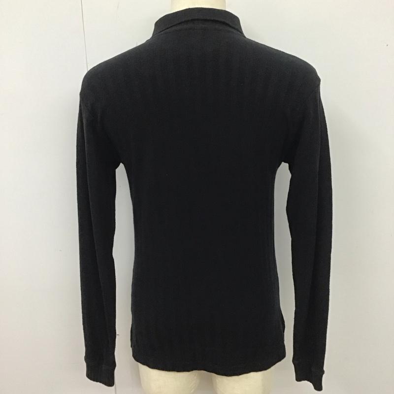 キャリー CALEE カットソー 長袖 長袖カットソー カラーシャツ 長袖ポロシャツ M ロゴ、文字 黒 / ブラック /  メンズ USED 古着 中古 10113116